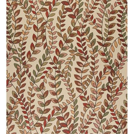 DESIGNER FABRICS 54 in. Wide Orange- Red And Green- Vines And Leaves Upholstery Fabric K0027B